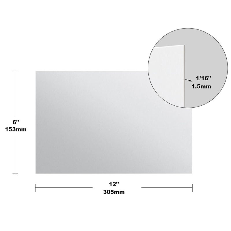 ibaofuing 2Qty 6061 T651 Aluminum Sheet Metal 6" x 12" x 1/16" (1.5mm) Rectangle Plate Covered With Protective Film - Flat Plain Aluminum for DIY - Image 4
